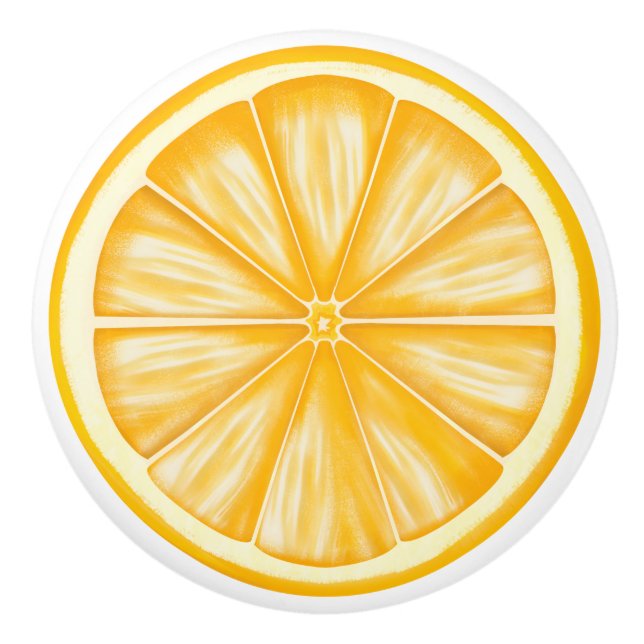 Orange Slice Citrus Amalfi Coast  Ceramic Knob (Front)