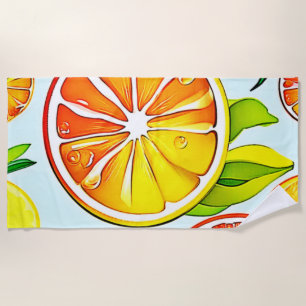 Orange Slice: Citrus Art Beach Towel