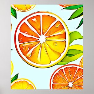 Orange Slice: Citrus Art Poster