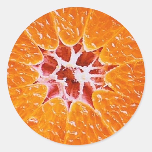 Orange slice classic round sticker (Front)