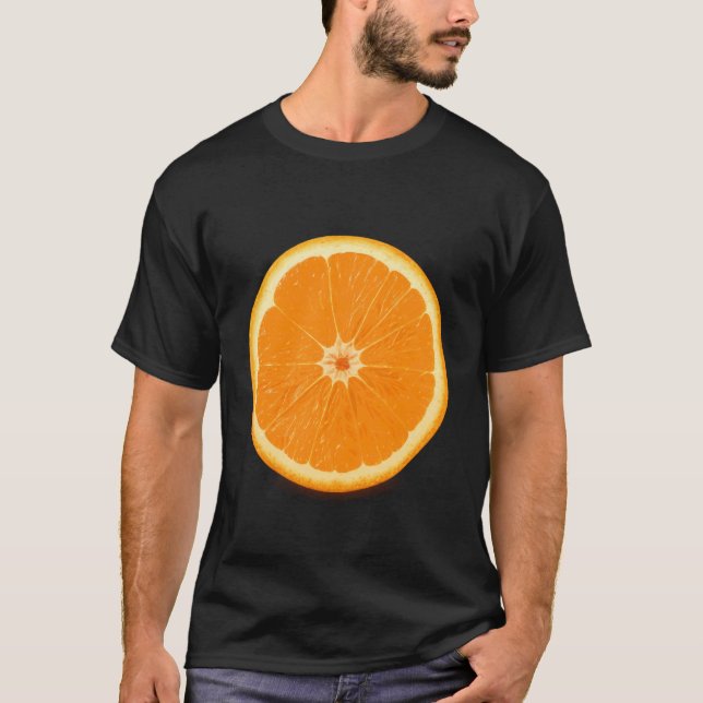 Orange Slice Fruit Costume Shirt Couple Halloween  (Front)
