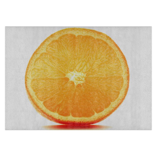 Orange Slice Glass Cutting Board (Front)