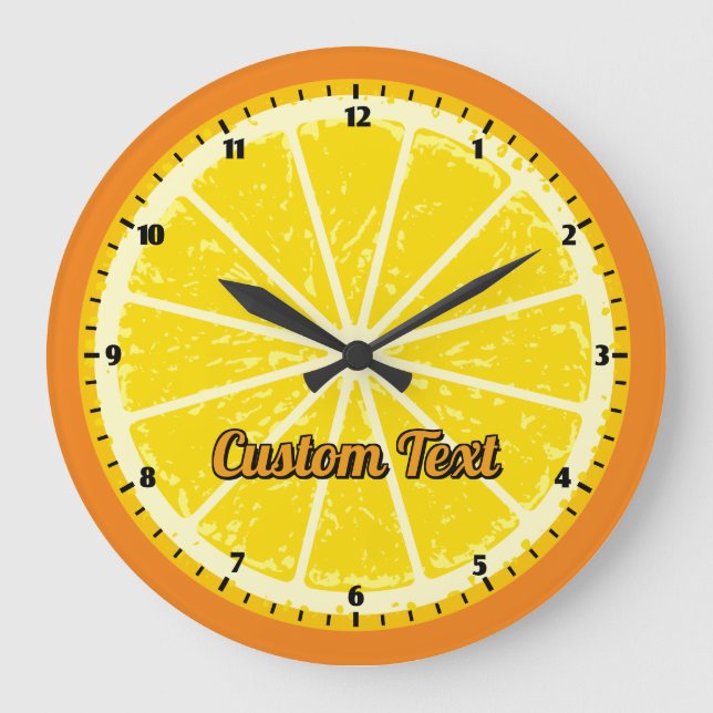 Orange Slice Large Clock (Front)
