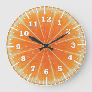 orange slice large clock