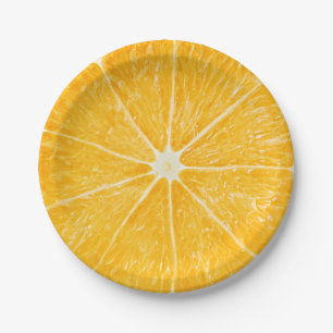 Orange slice paper plate