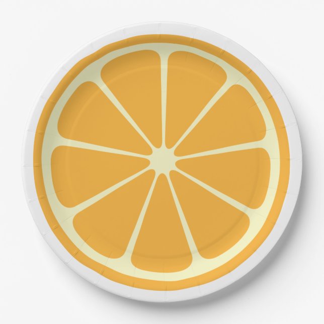 Orange Slice Paper Plates 9" (Front)