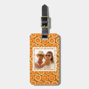 Orange Slice Pattern Add Your Photo Luggage Tag
