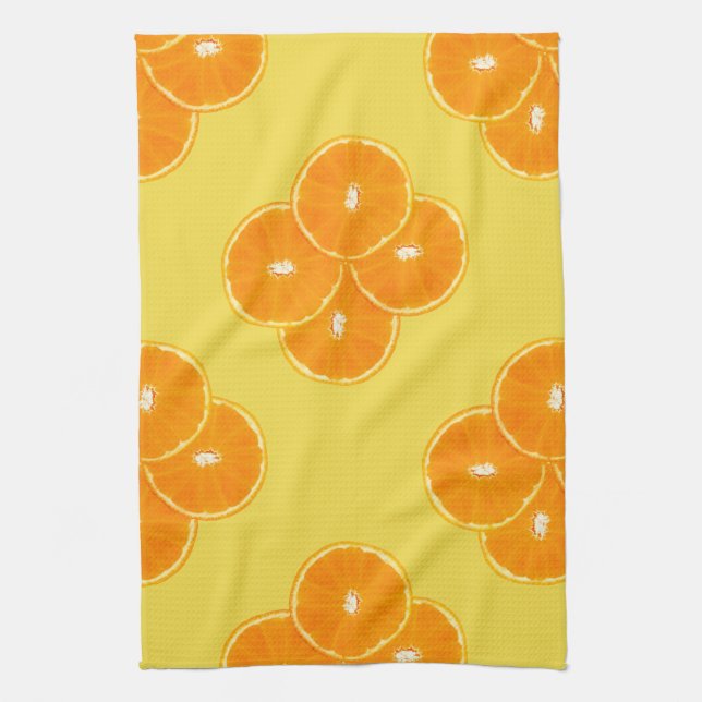 Orange Slice Pattern Kitchen Towel (Vertical)
