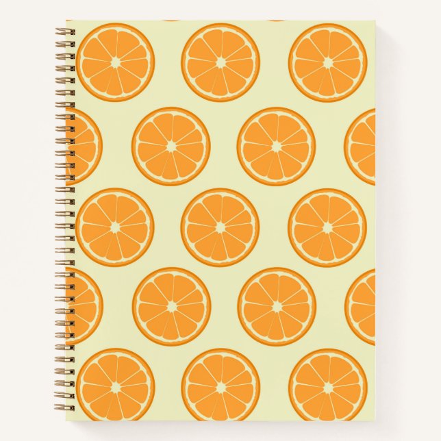 Orange Slice Pattern Spiral Notebook  (Front)