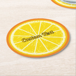Orange Slice Round Paper Coaster