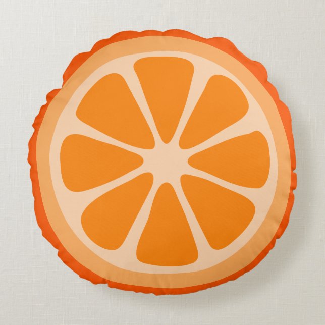 Orange Slice Round Pillow (Front)