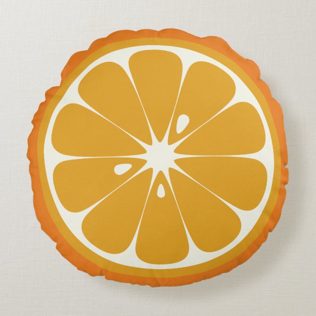 Orange Slice Round Pillow (Front)