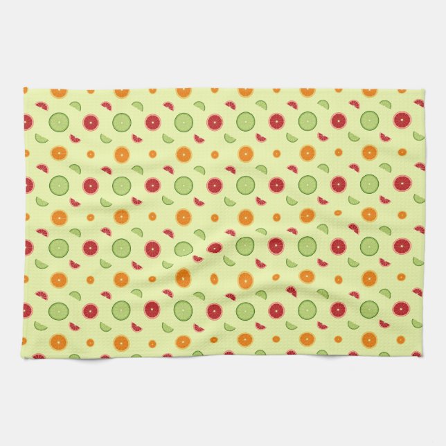Orange Slice Seamless Pattern Kitchen Towel (Horizontal)