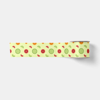 Orange Slice Seamless Pattern Satin Ribbon