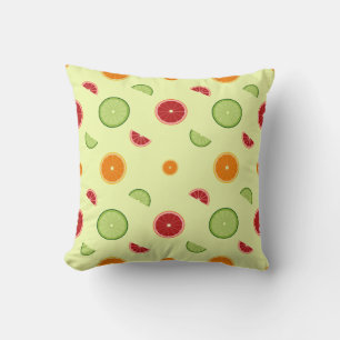 Orange Slice Seamless Pattern Throw Pillow
