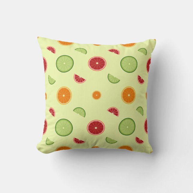 Orange Slice Seamless Pattern Throw Pillow (Front)