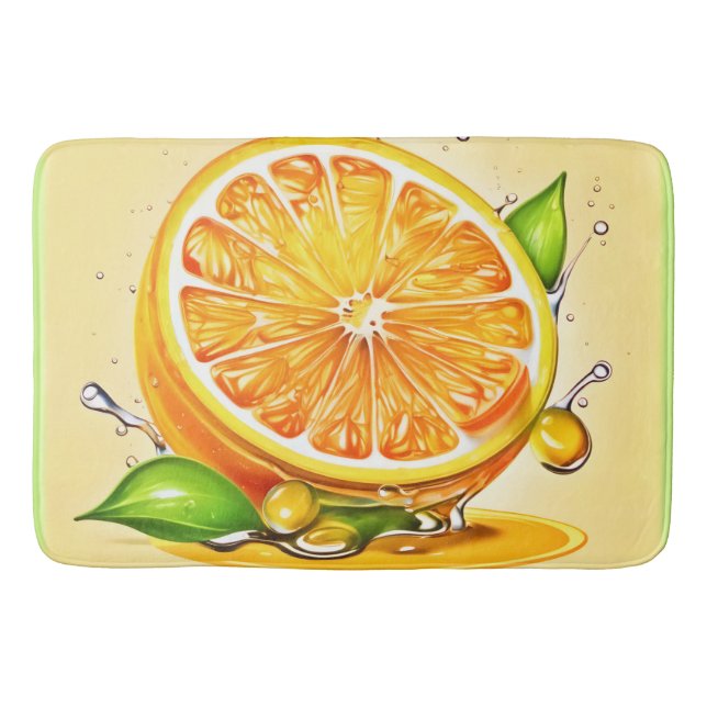 Orange Slice Splash Bath Mat (Front)