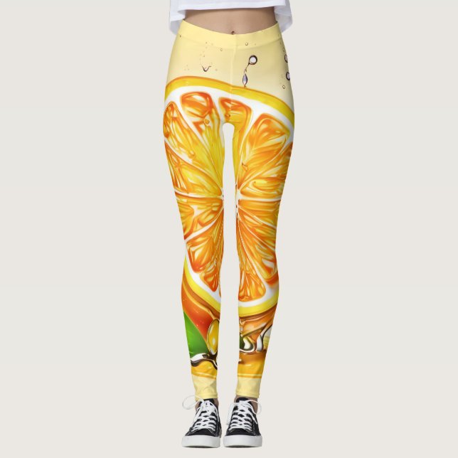 Orange Slice Splash Leggings (Front)