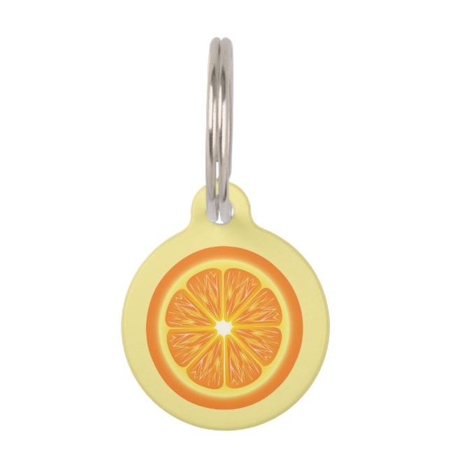 Orange Slice With Name & Number Pet Tag (Front)