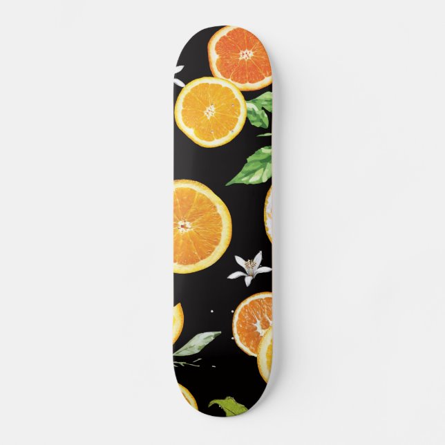 Orange slices 2 #pattern #trendy #style skateboard (Front)