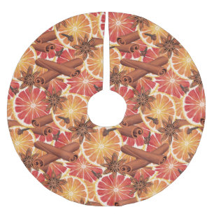 Orange Slices And Spices Brushed Polyester Tree Skirt