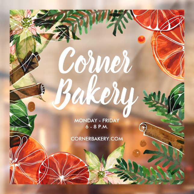 Orange Slices Cinnamon Sticks Shop Window Cling (Sheet 2)