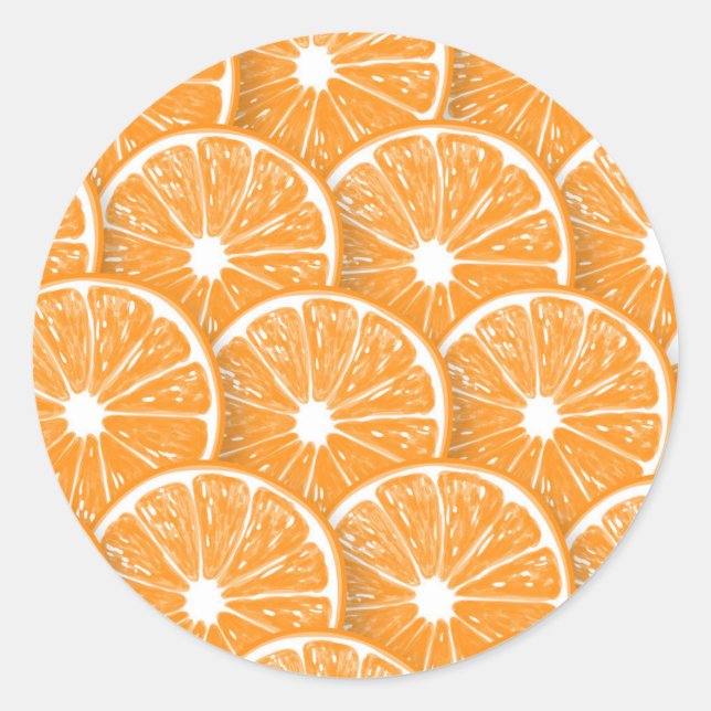 Orange slices classic round sticker (Front)