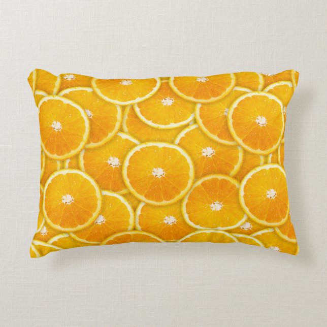 Orange slices decorative pillow (Front)