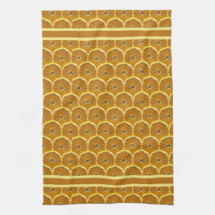 Orange slices fresh fruit pattern kitchen towel