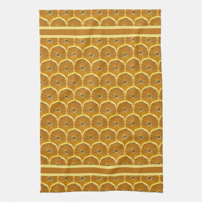 Orange slices fresh fruit pattern kitchen towel (Vertical)