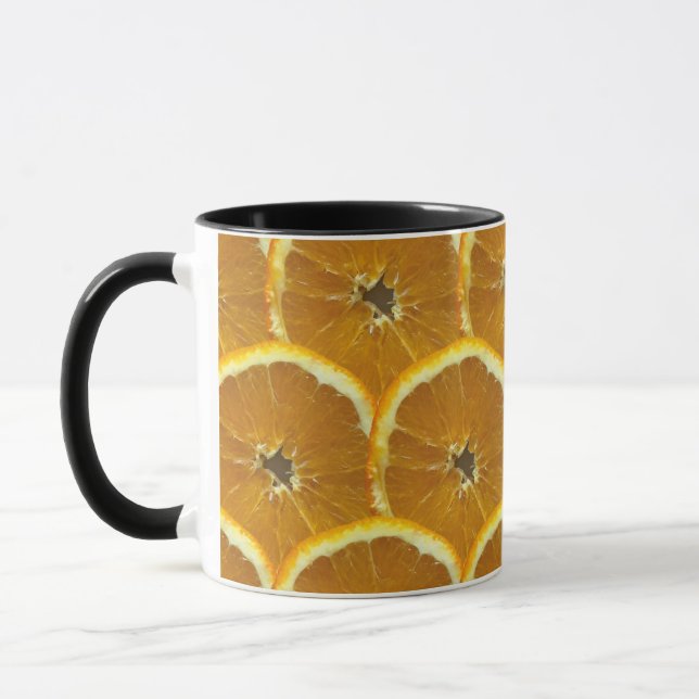 Orange slices fresh fruit pattern mug (Left)