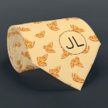 Orange Slices Hand Drawn Fruit Monogram Funny Tie<br><div class="desc">This cute fruit pattern was created using my hand painted mixed media mandarine orange slice illustration and makes a quirky novelty design for those that don't take life, or their socks too seriously! The muted tone on tone design gives it a slightly retro feel. Personalize with your initials! Original art...</div>