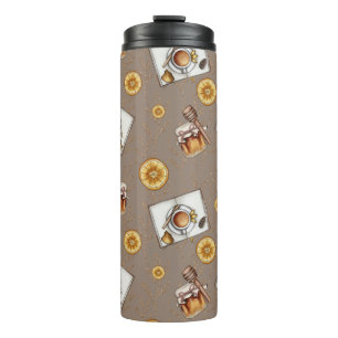 Orange Slices & Honey Pattern Sweet & Citrus Thermal Tumbler