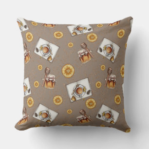 Orange Slices & Honey Pattern    Sweet & Citrus Throw Pillow