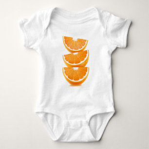 Orange slices in a stack baby bodysuit