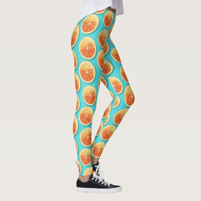 Orange Slices on Blue Leggings (Right)