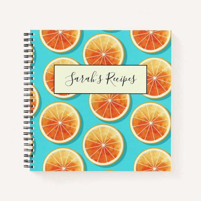 Orange Slices on Blue Notebook (Front)