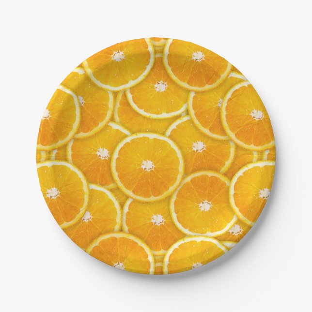 Orange slices paper plate (Front)
