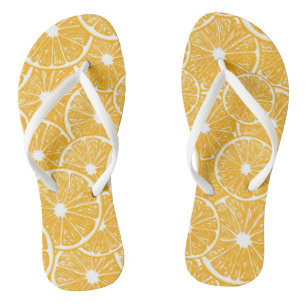 Orange slices pattern design flip flops