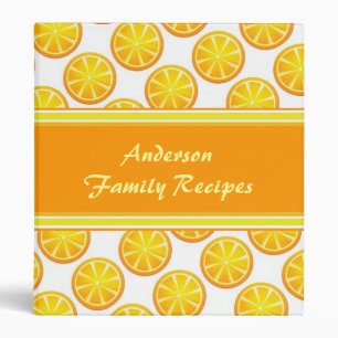 Orange Slices Personalized Family Recipe Binder