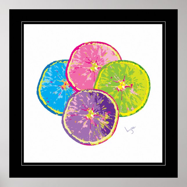 Orange Slices Pop Art Colourful Poster (Front)