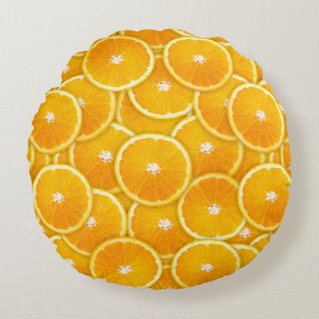 Orange slices round pillow (Front)