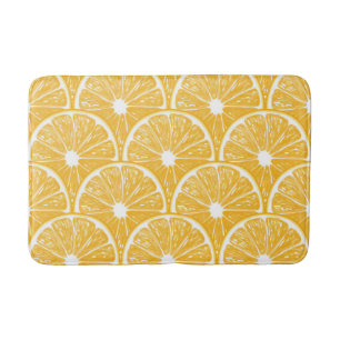 Orange slices, tropical fruit pattern design bath mat