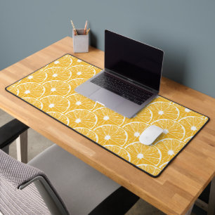 Orange slices, tropical fruit pattern design desk mat