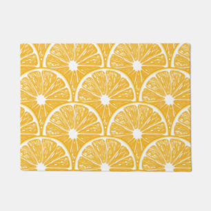 Orange slices, tropical fruit pattern design doormat