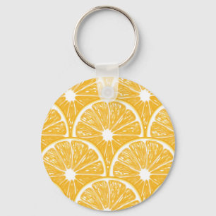 Orange slices, tropical fruit pattern design keychain