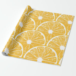 Orange slices, tropical fruit pattern design wrapping paper