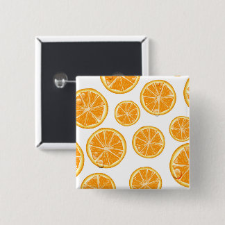 Orange Slices vintage style pattern. 2 Inch Square Button