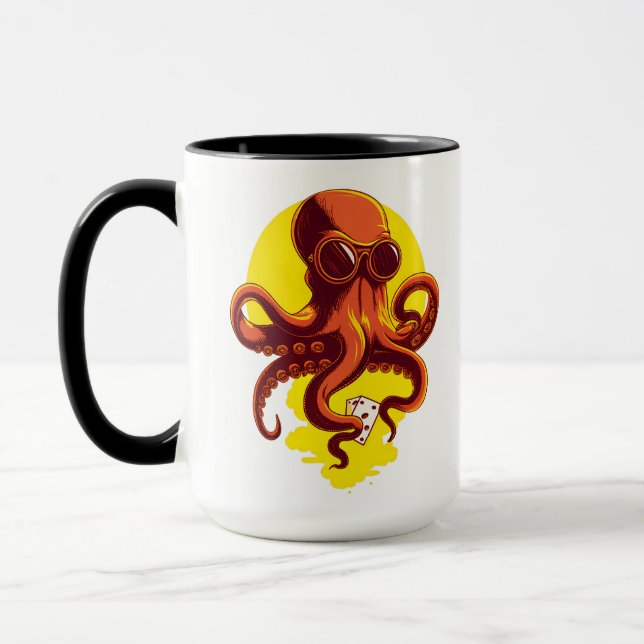 Orange Smart Octopus Mug (Left)