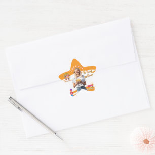 Orange Smiling Blonde Woman Fries Family Fun Star Sticker